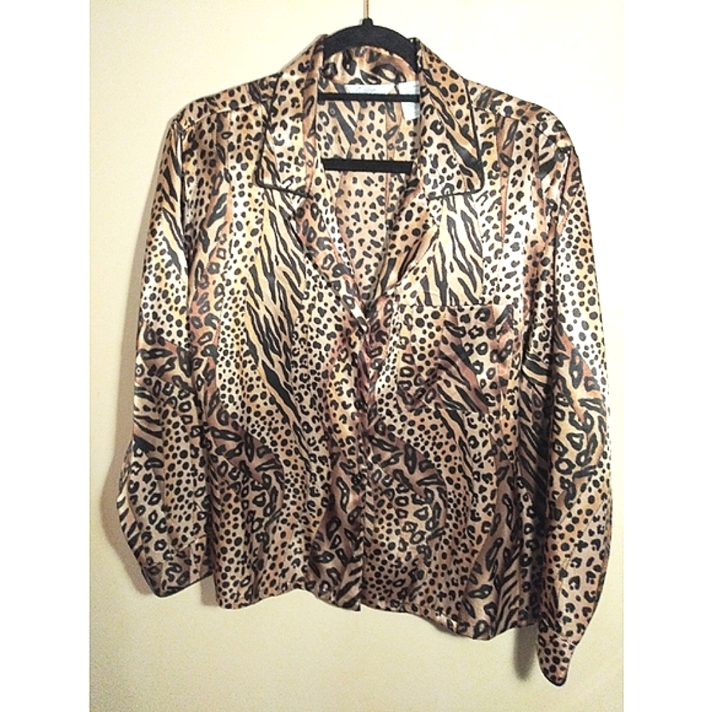 Satin Animal Print Shirt